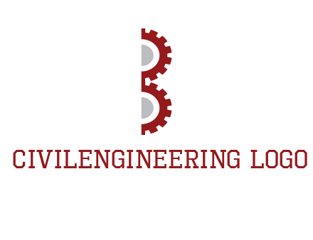 letter B made of gears logo