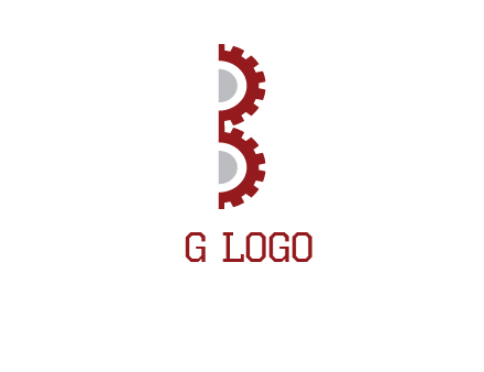 letter B made of gears logo