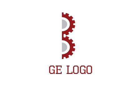 letter B made of gears logo