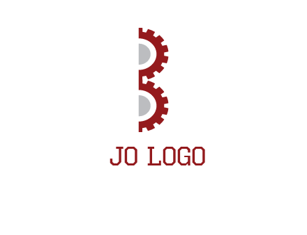 letter B made of gears logo