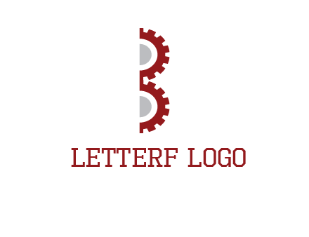 letter B made of gears logo