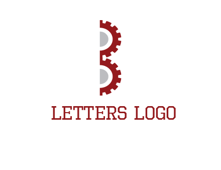 letter B made of gears logo