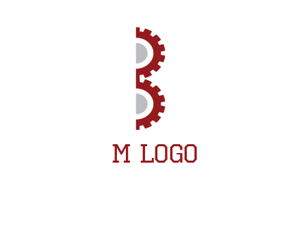 letter B made of gears logo