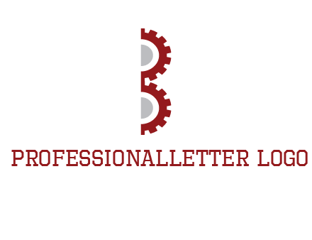 letter B made of gears logo