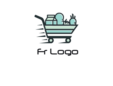 grocery shopping cart illustration