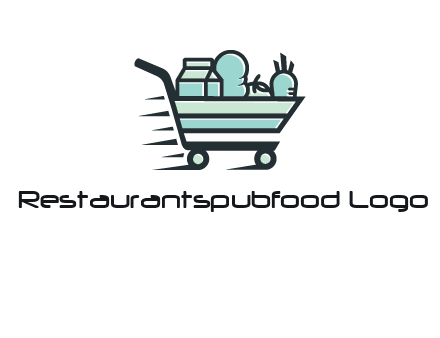 grocery shopping cart illustration