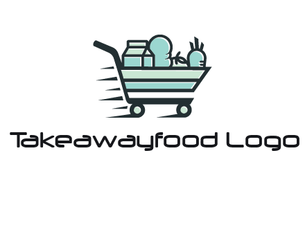 grocery shopping cart illustration