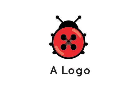 ladybug button illustration