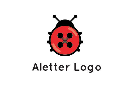 ladybug button illustration