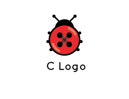 ladybug button illustration