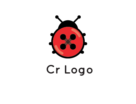 ladybug button illustration