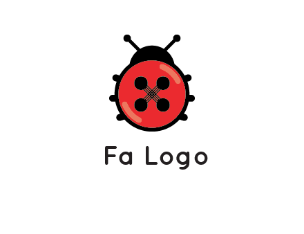 ladybug button illustration