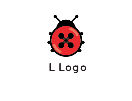 ladybug button illustration