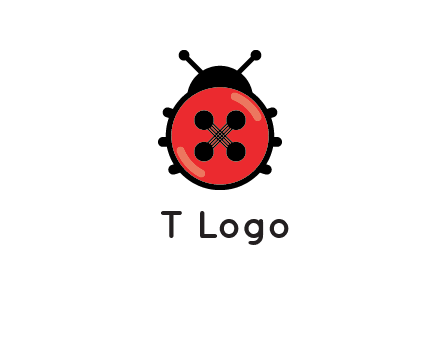 ladybug button illustration