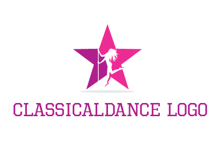 pole dance in front of star logo