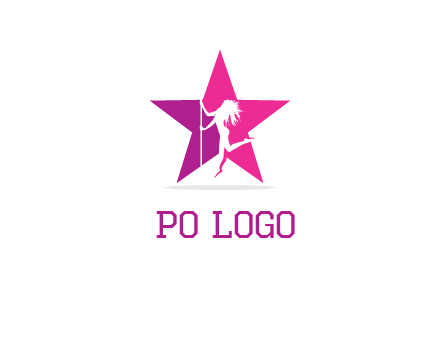 pole dance in front of star logo