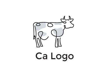 pen drawn cow icon