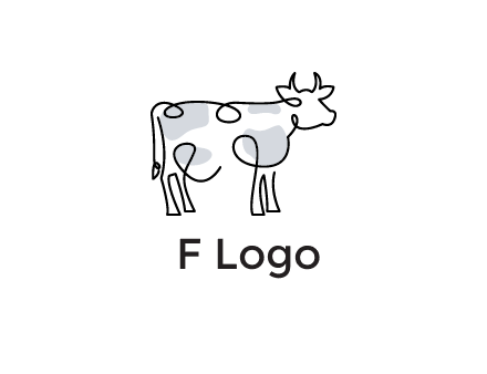 pen drawn cow icon