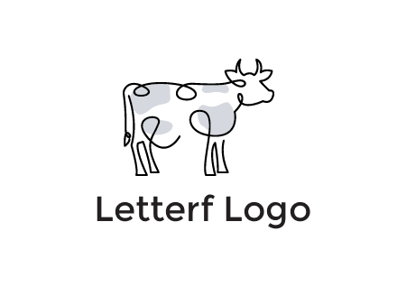 pen drawn cow icon