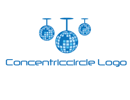 three disco balls logo