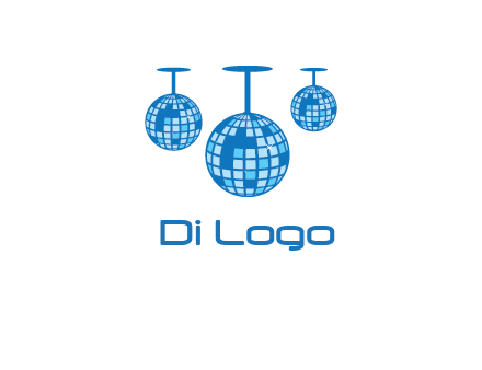 three disco balls logo