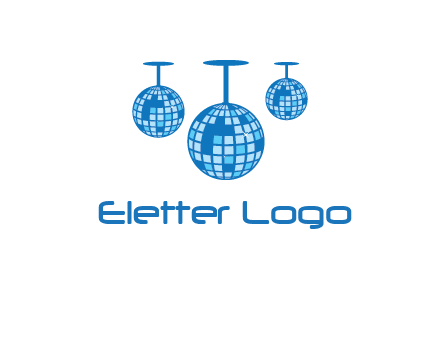 three disco balls logo