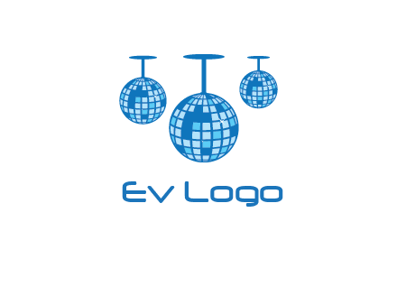 three disco balls logo