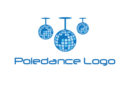 three disco balls logo