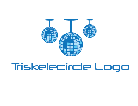 three disco balls logo