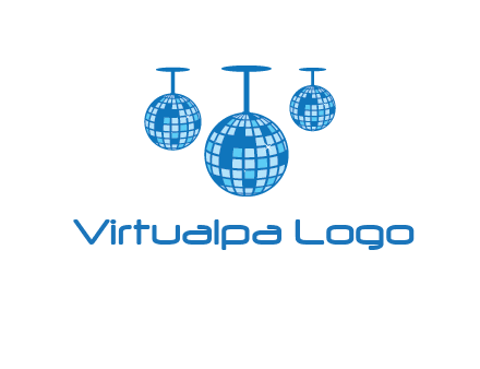 three disco balls logo