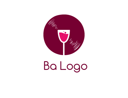 wine glass inside the disk logo