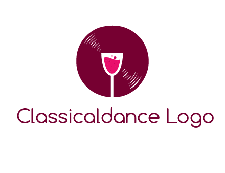 wine glass inside the disk logo