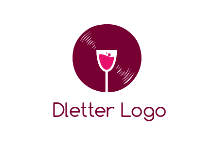 wine glass inside the disk logo