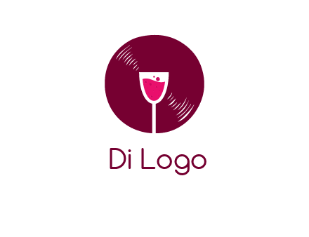 wine glass inside the disk logo