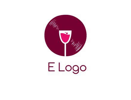 wine glass inside the disk logo