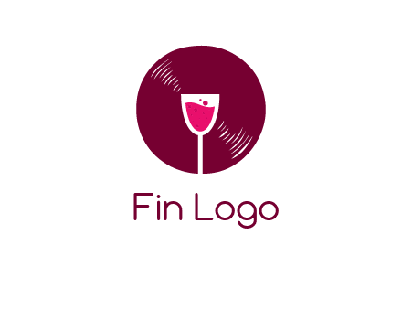 wine glass inside the disk logo