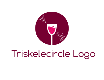 wine glass inside the disk logo