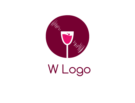 wine glass inside the disk logo