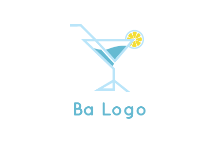 glass of juice with lemon beverage logo