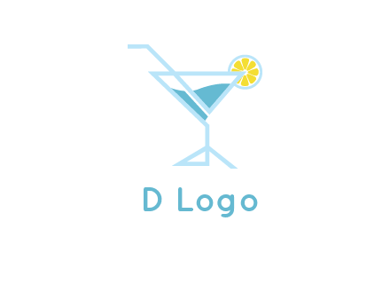 glass of juice with lemon beverage logo