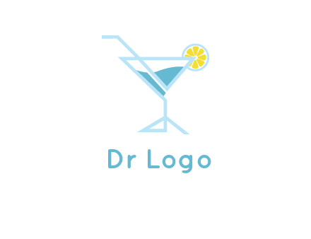 glass of juice with lemon beverage logo