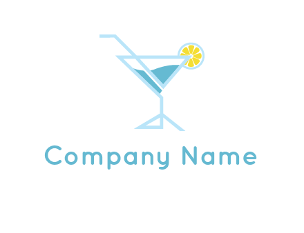 glass of juice with lemon beverage logo