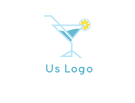 glass of juice with lemon beverage logo