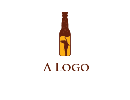 girl dancing inside wine bottle logo