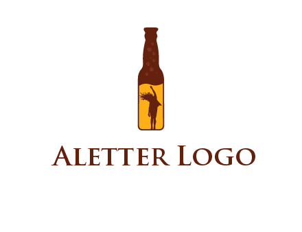 girl dancing inside wine bottle logo