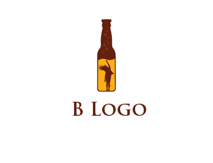 girl dancing inside wine bottle logo