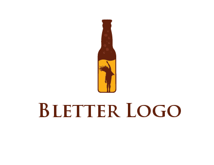 girl dancing inside wine bottle logo