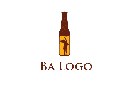 girl dancing inside wine bottle logo