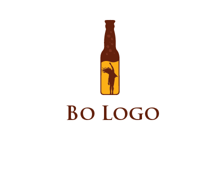 girl dancing inside wine bottle logo