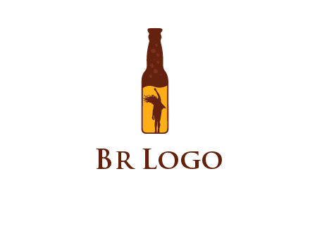 girl dancing inside wine bottle logo